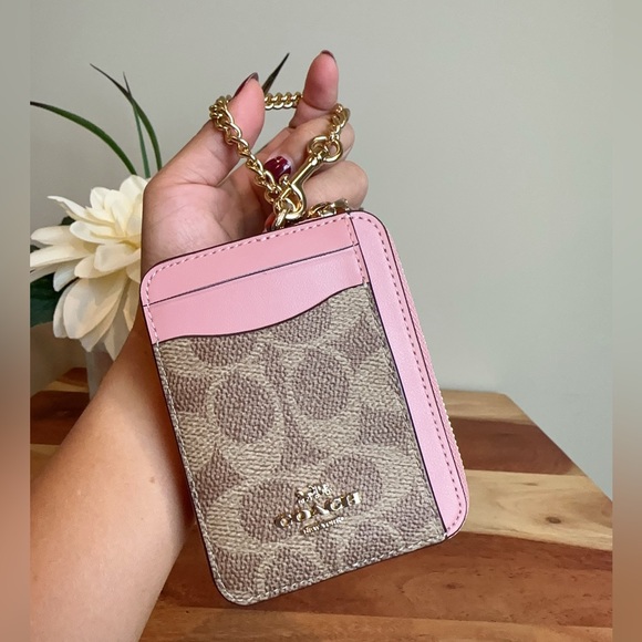 NWT Coach Zip Card Case In Signature Canvas - Picture 2 of 6